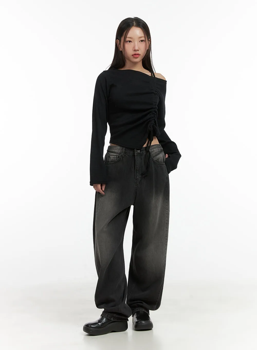 Margo Wide Fit Washed Denim Jeans CO417 sold by Lewkin product image thumbnail 2