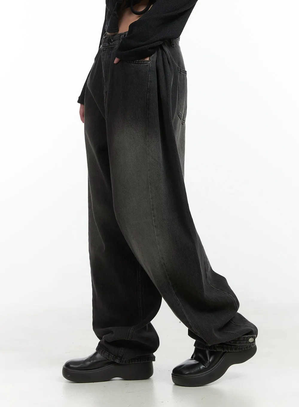 Margo Wide Fit Washed Denim Jeans CO417 sold by Lewkin product image thumbnail 4