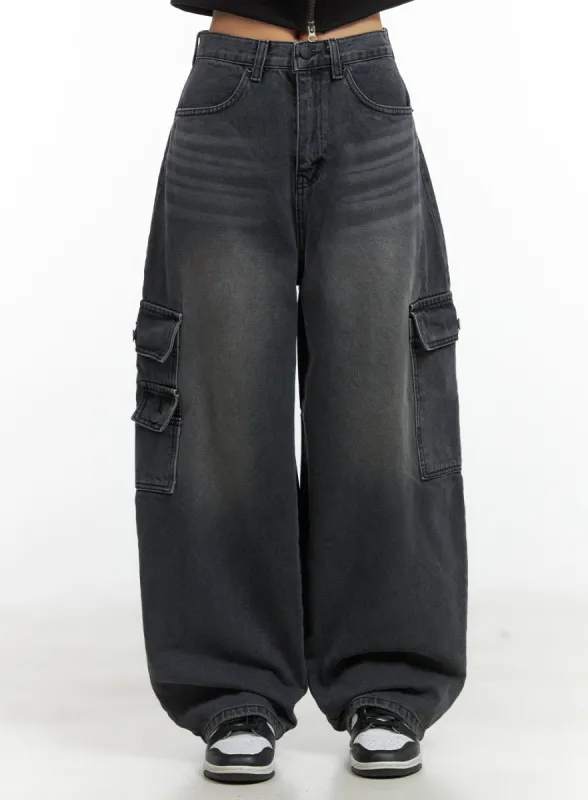 Marlowe Cargo Chic Wide Fit Jeans CO417 sold by Lewkin