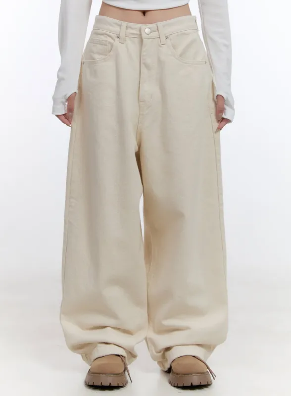 Solid Comfort Wide-Leg Trousers CO418 sold by Lewkin