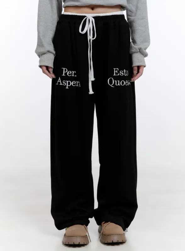 Cozy Letter Print Sweatpants CO418 sold by Lewkin