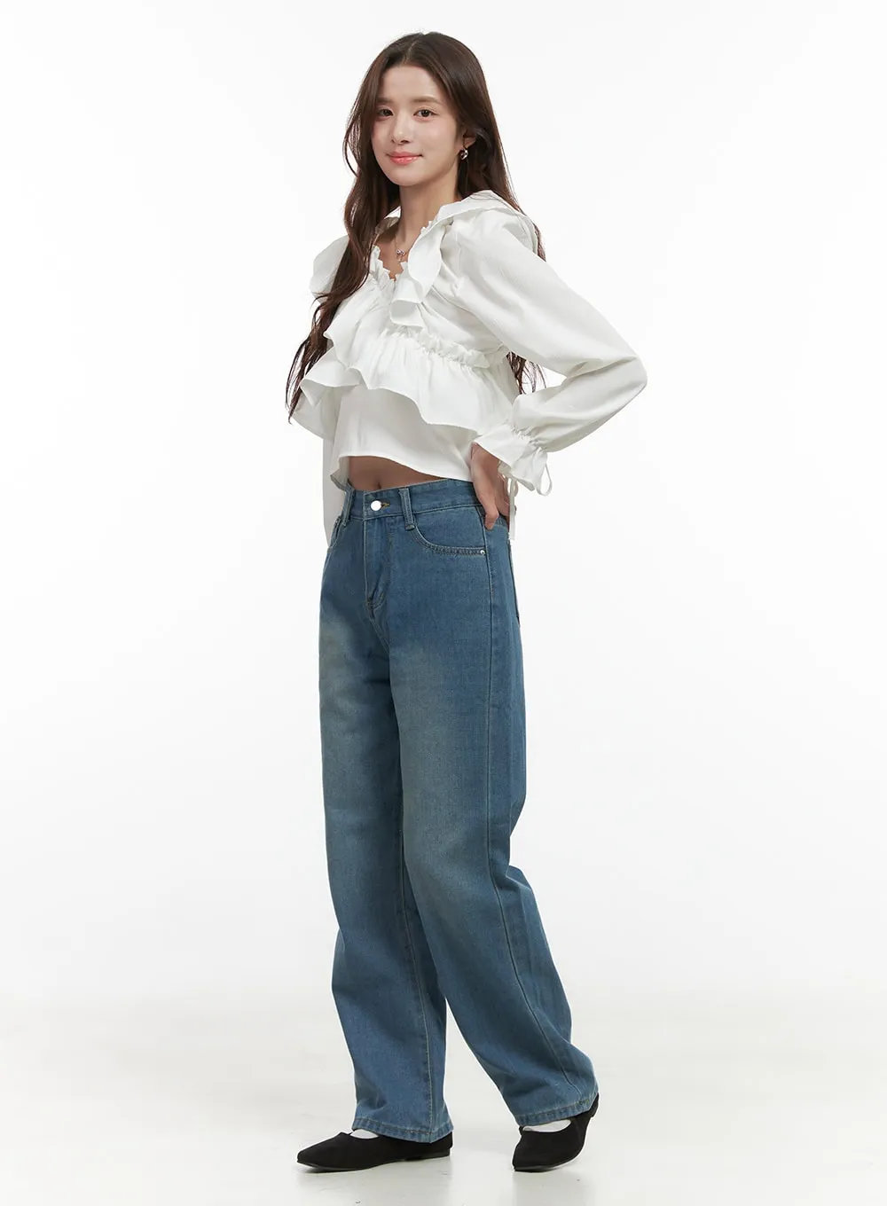 Lyla Washed Dream Wide-Leg Jeans OO421 sold by Lewkin product image thumbnail 3