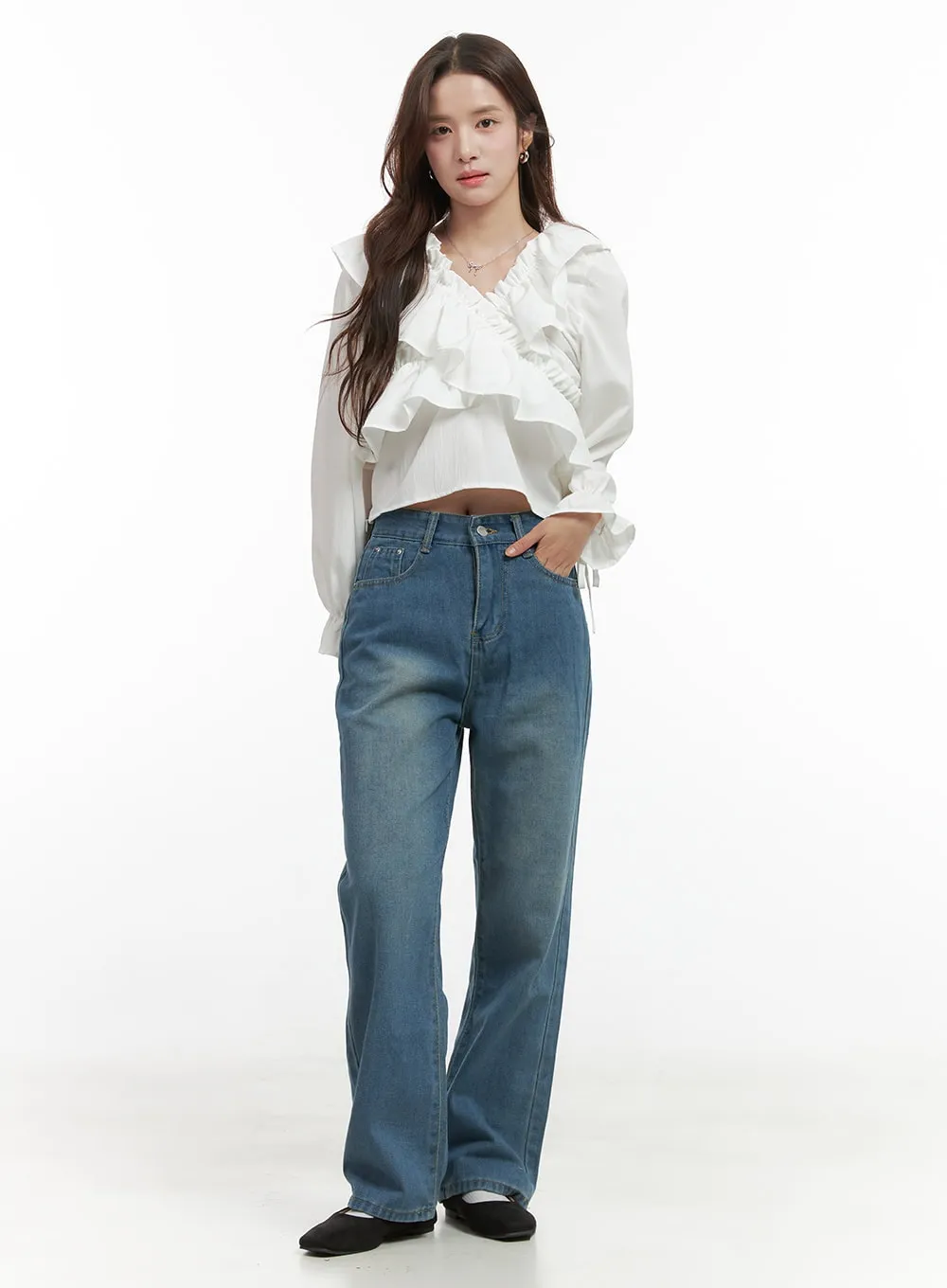 Lyla Washed Dream Wide-Leg Jeans OO421 sold by Lewkin product image thumbnail 2