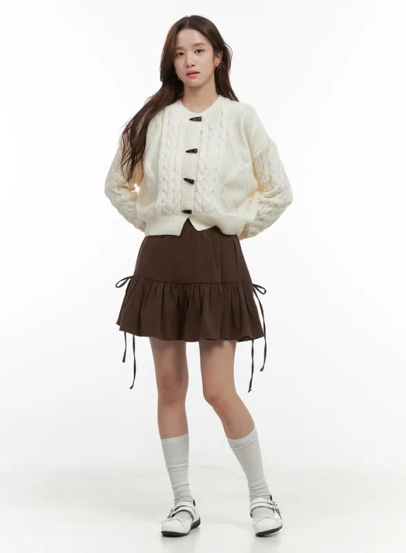 Ribbon Flare Mini Skirt OO421 sold by Lewkin