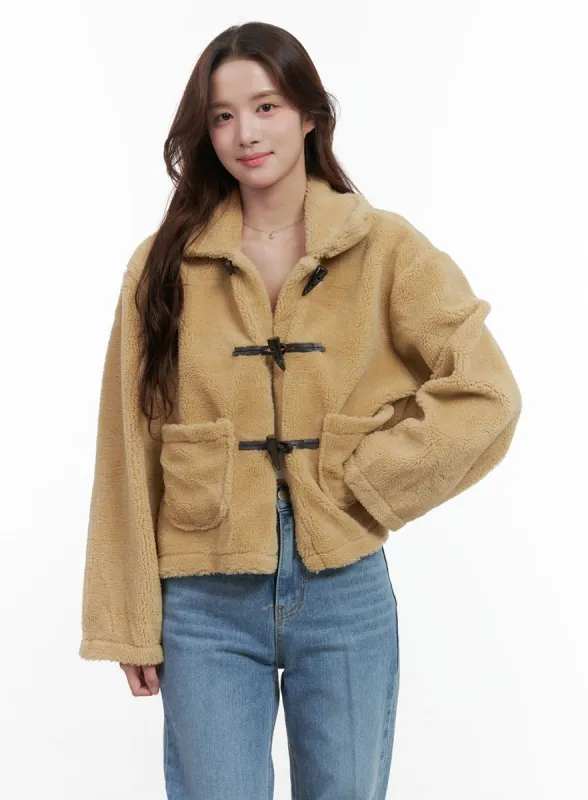 Luxe Pockets Faux Fur Jacket OO421 sold by Lewkin