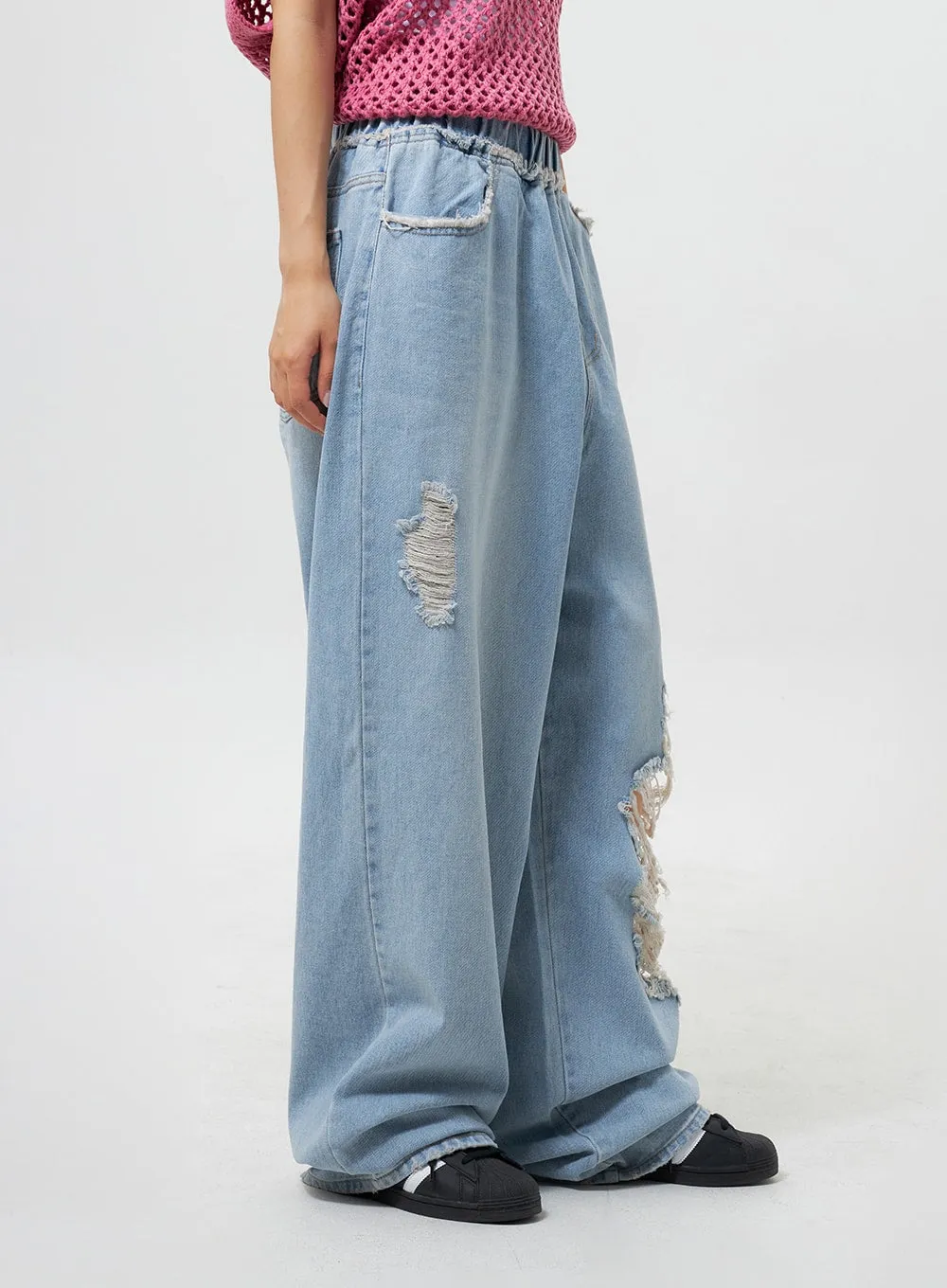 Oversized Ripped Jeans CY324 sold by Lewkin product image thumbnail 5