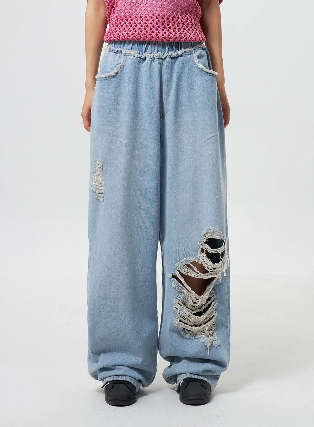 Oversized Ripped Jeans CY324 sold by Lewkin product image thumbnail 2