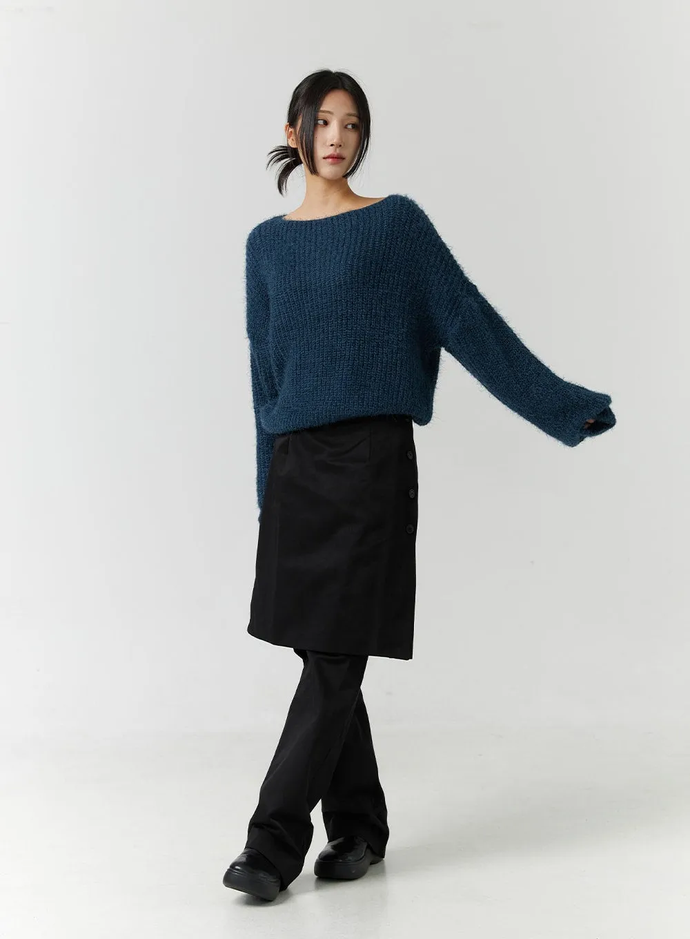 Soft Boat Neck Knit Sweater CN329 sold by Lewkin product image thumbnail 3