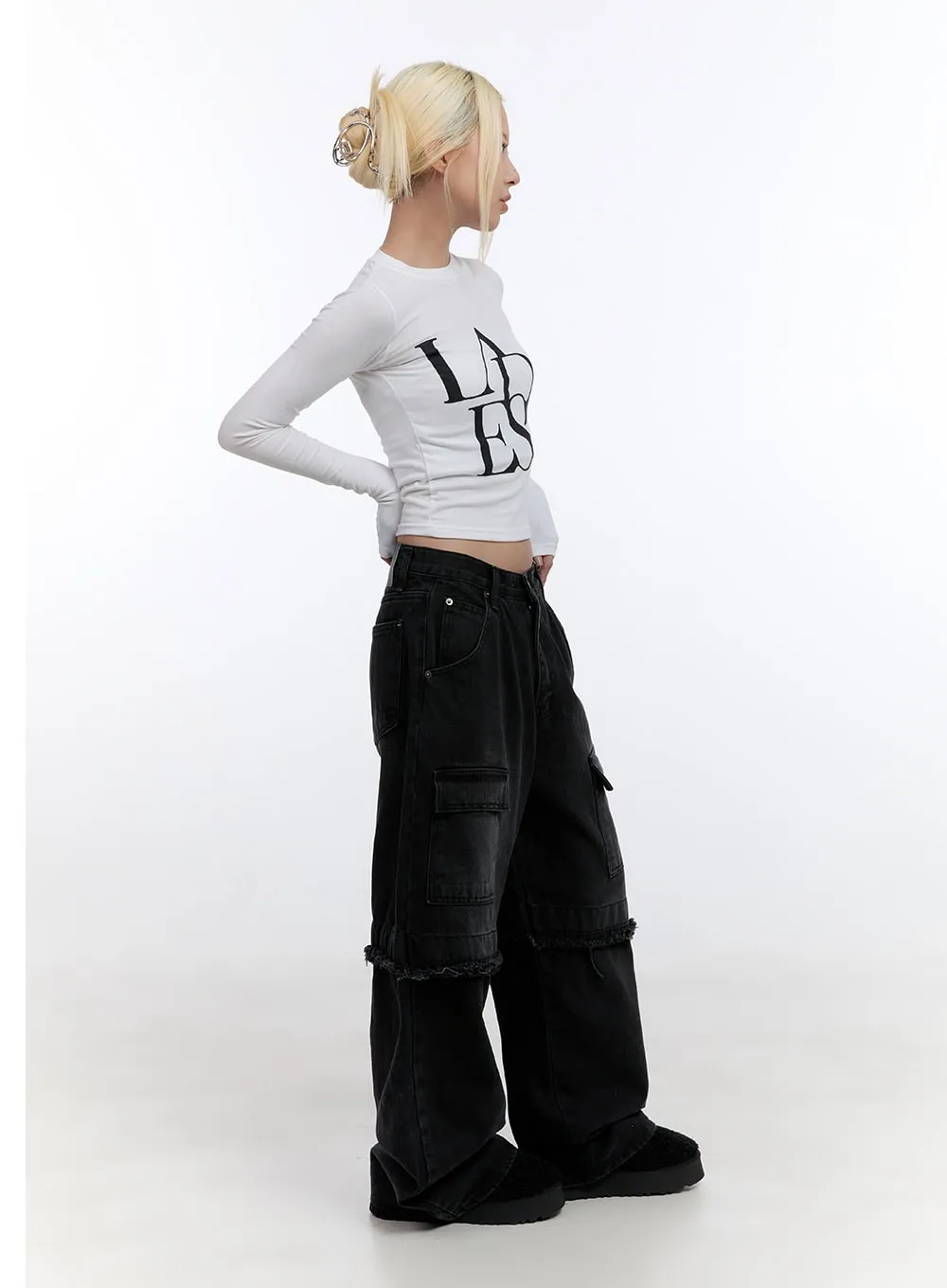 Reese Cargo Chic Wide Leg Jeans CO423 sold by Lewkin product image thumbnail 5