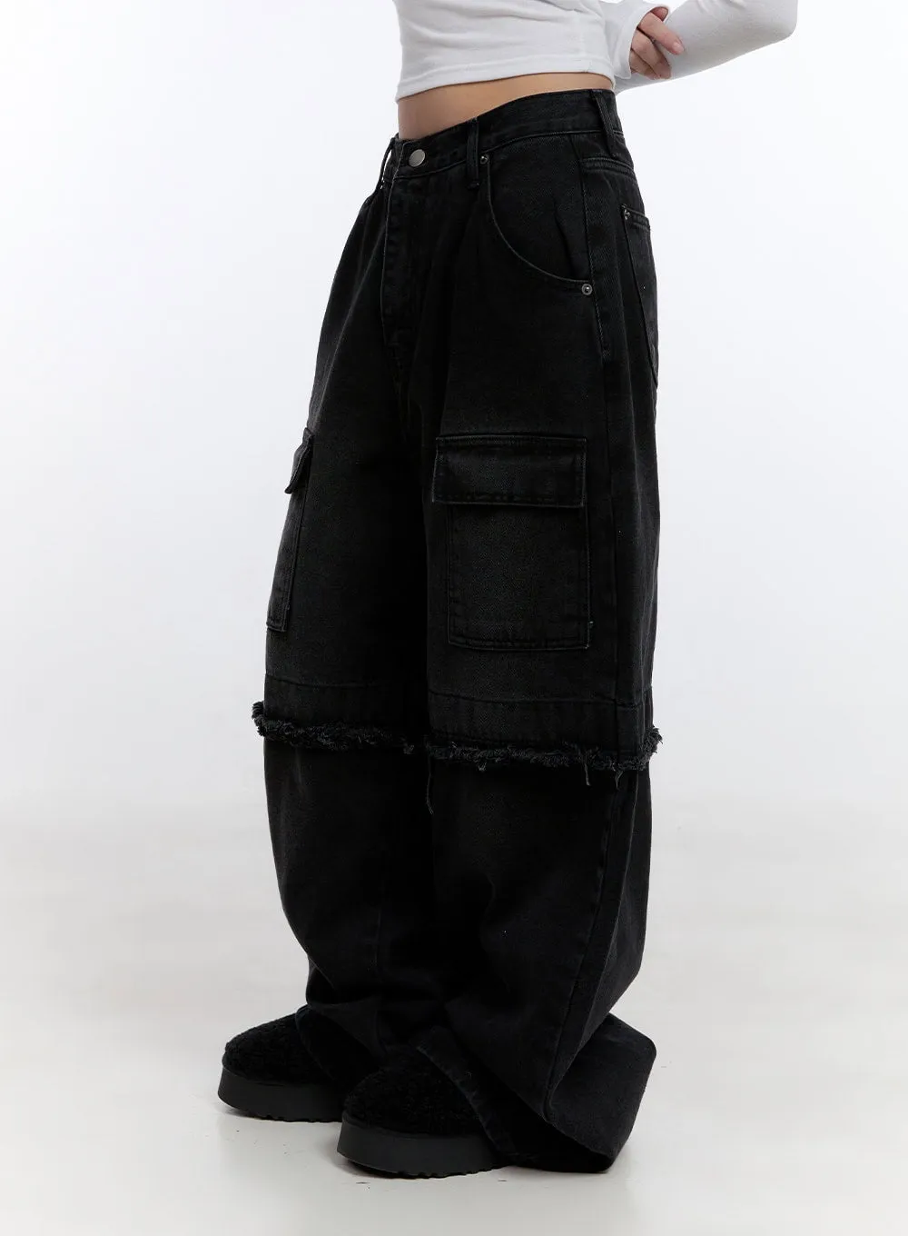 Reese Cargo Chic Wide Leg Jeans CO423 sold by Lewkin product image thumbnail 4