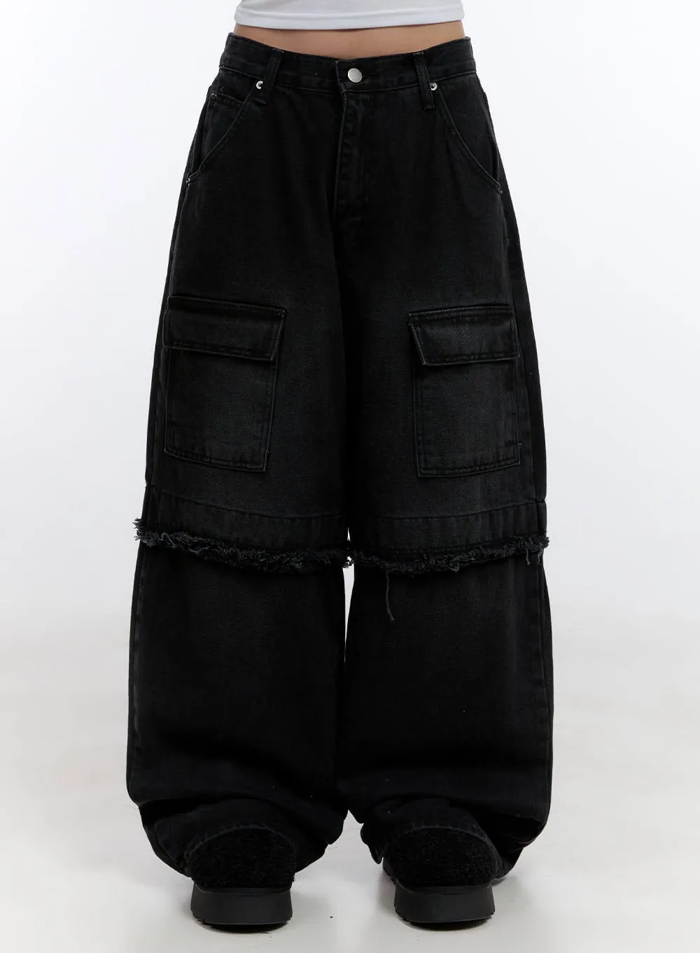 Reese Cargo Chic Wide Leg Jeans CO423 sold by Lewkin