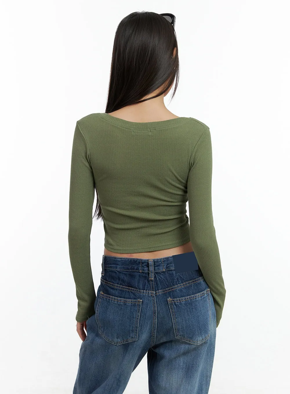 Slim U-Neck Crop Tee CO424 sold by Lewkin product image thumbnail 5