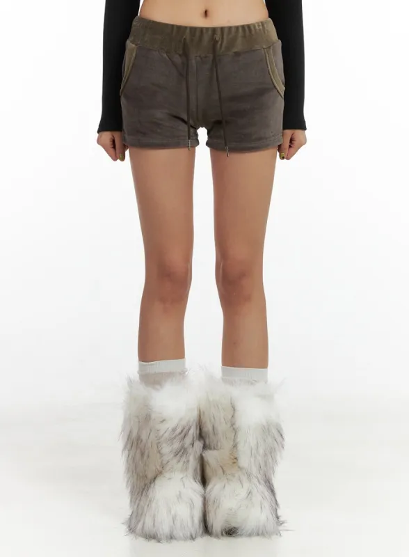 Velvet Slim-Fit Micro Shorts CO424 sold by Lewkin