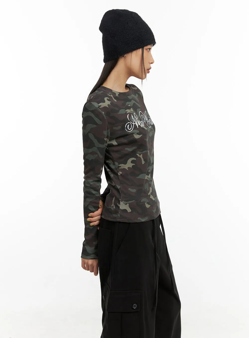 Camo Chic Long-Sleeve Tee CO424 sold by Lewkin product image thumbnail 4