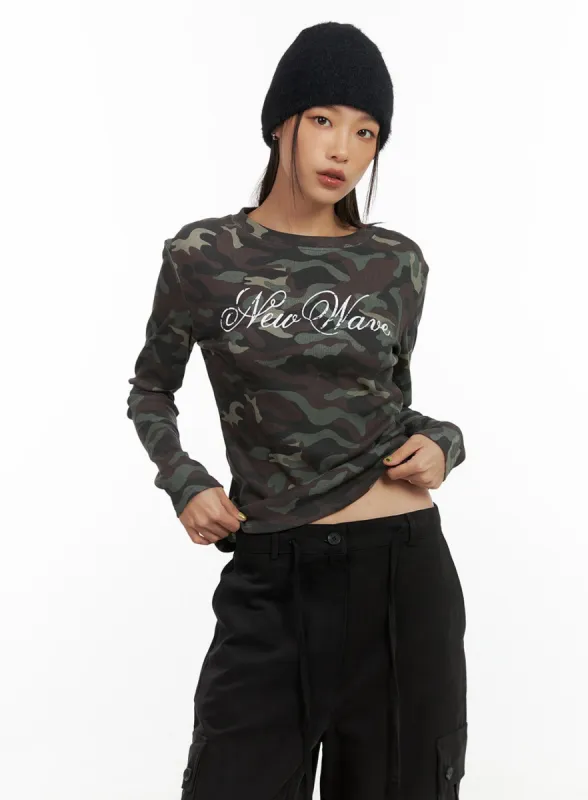 Camo Chic Long-Sleeve Tee CO424 sold by Lewkin