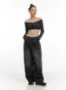Delilah Pin-Tuck Washed Denim Baggy Jeans CO424 sold by Lewkin
