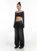 Delilah Pin-Tuck Washed Denim Baggy Jeans CO424 sold by Lewkin