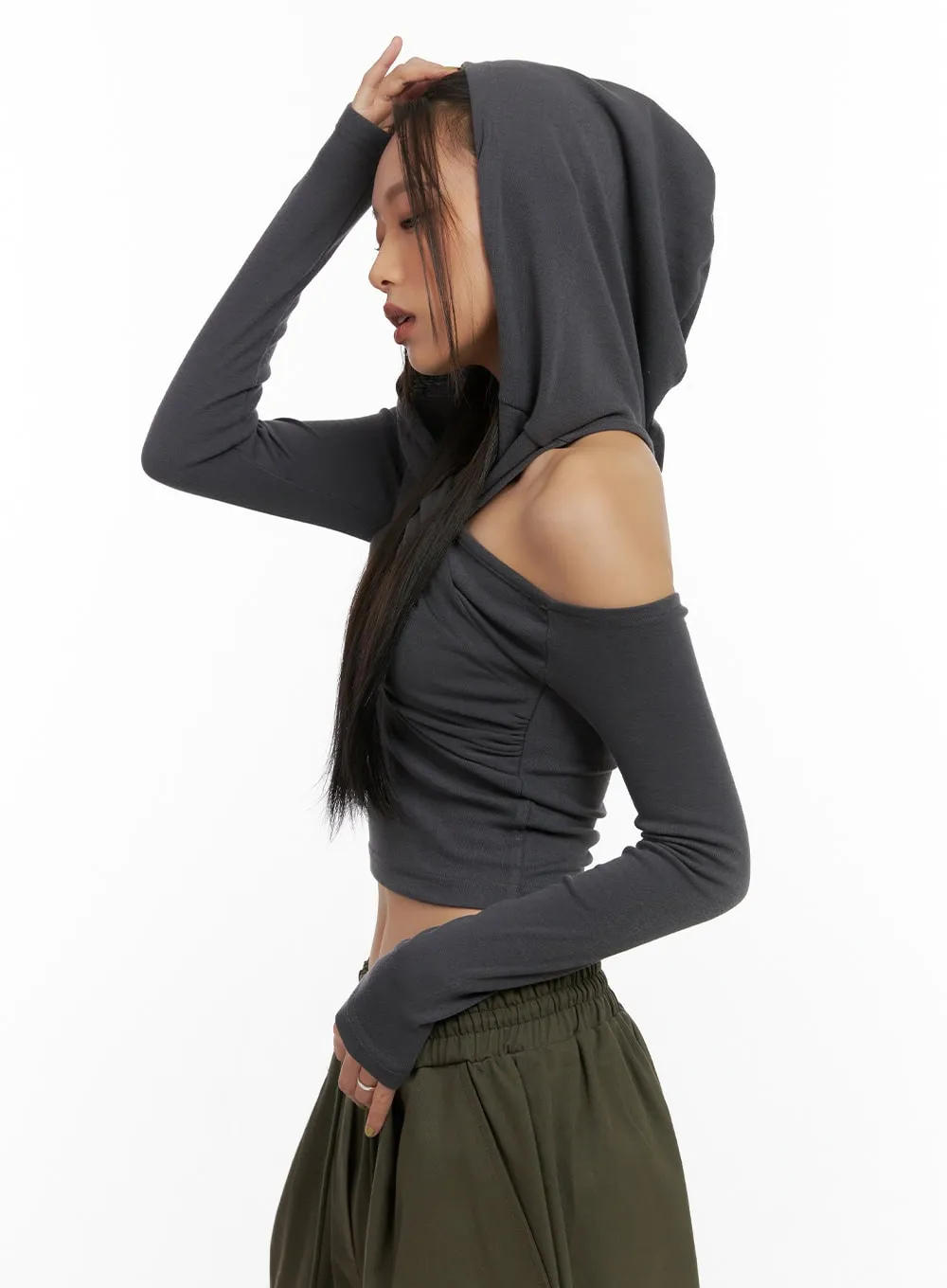 Twist Hooded Long-Sleeve Top CO424 sold by Lewkin product image thumbnail 3