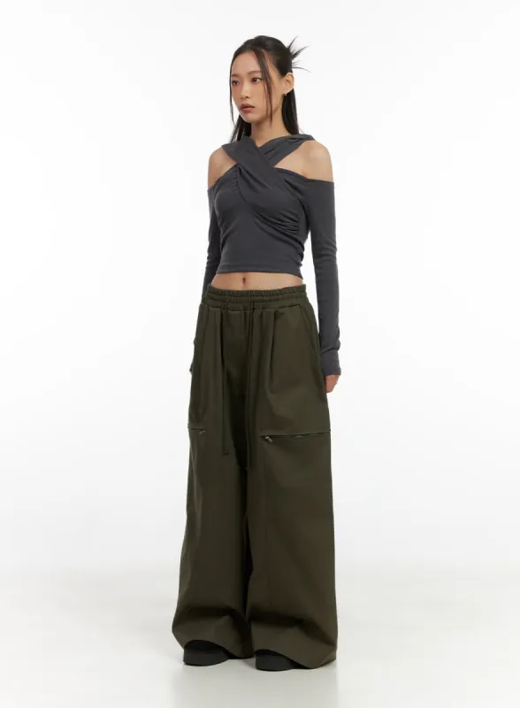 Cargo Chic Wide-Leg Pants CO424 sold by Lewkin