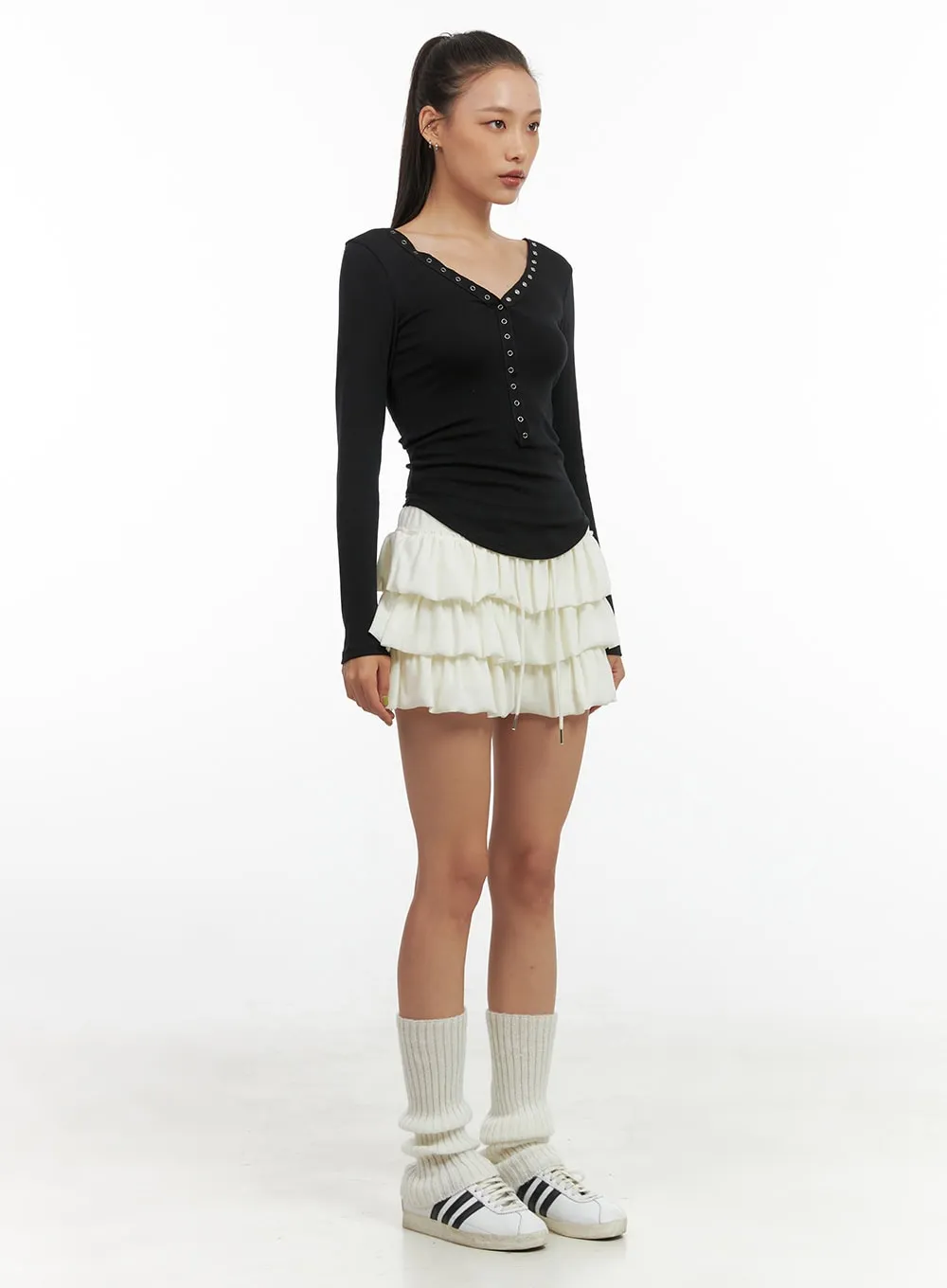 Flirty Ruffle Mini Skirt CO424 sold by Lewkin product image thumbnail 2