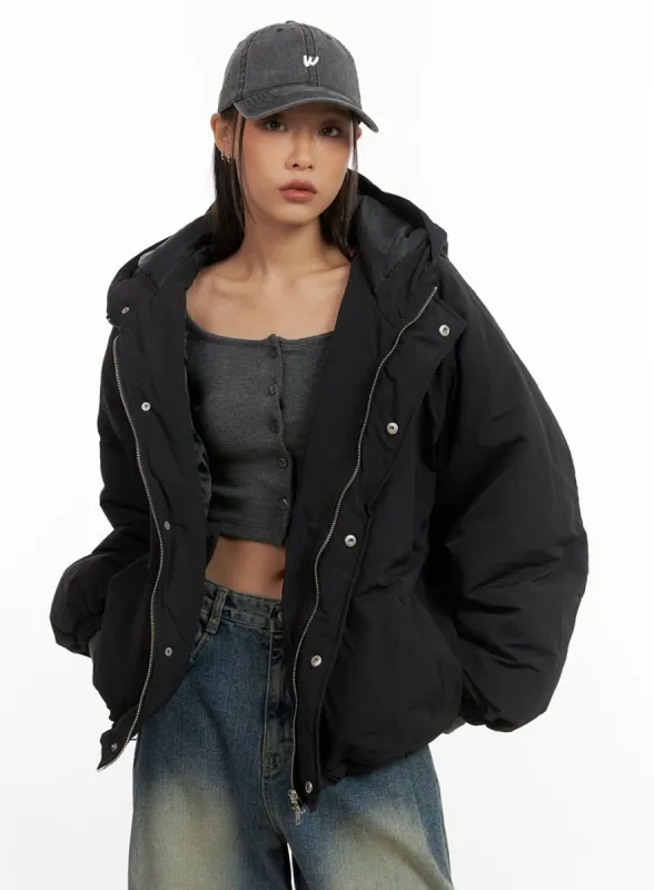 Oversized Hooded Puffer Jacket CO424 sold by Lewkin