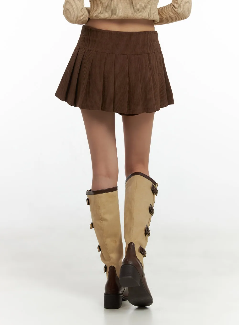 Pleated Corduroy Mini Skirt CO424 sold by Lewkin product image thumbnail 5