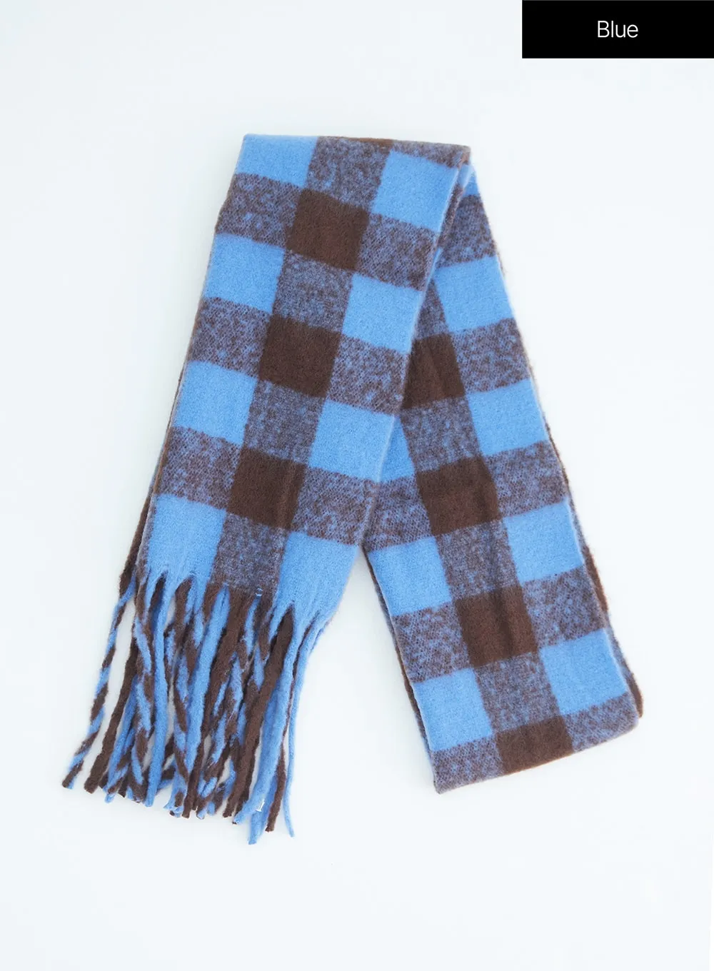 Checkered Tassel Long Scarf IN316 sold by Lewkin product image thumbnail 3