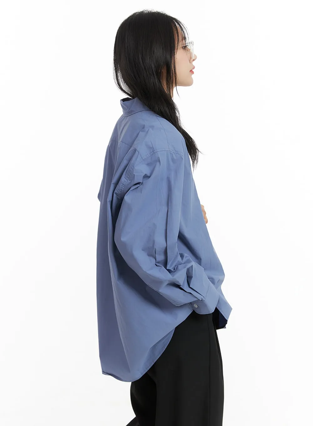 Basic Long Sleeve Button-Up OM412 sold by Lewkin product image thumbnail 5