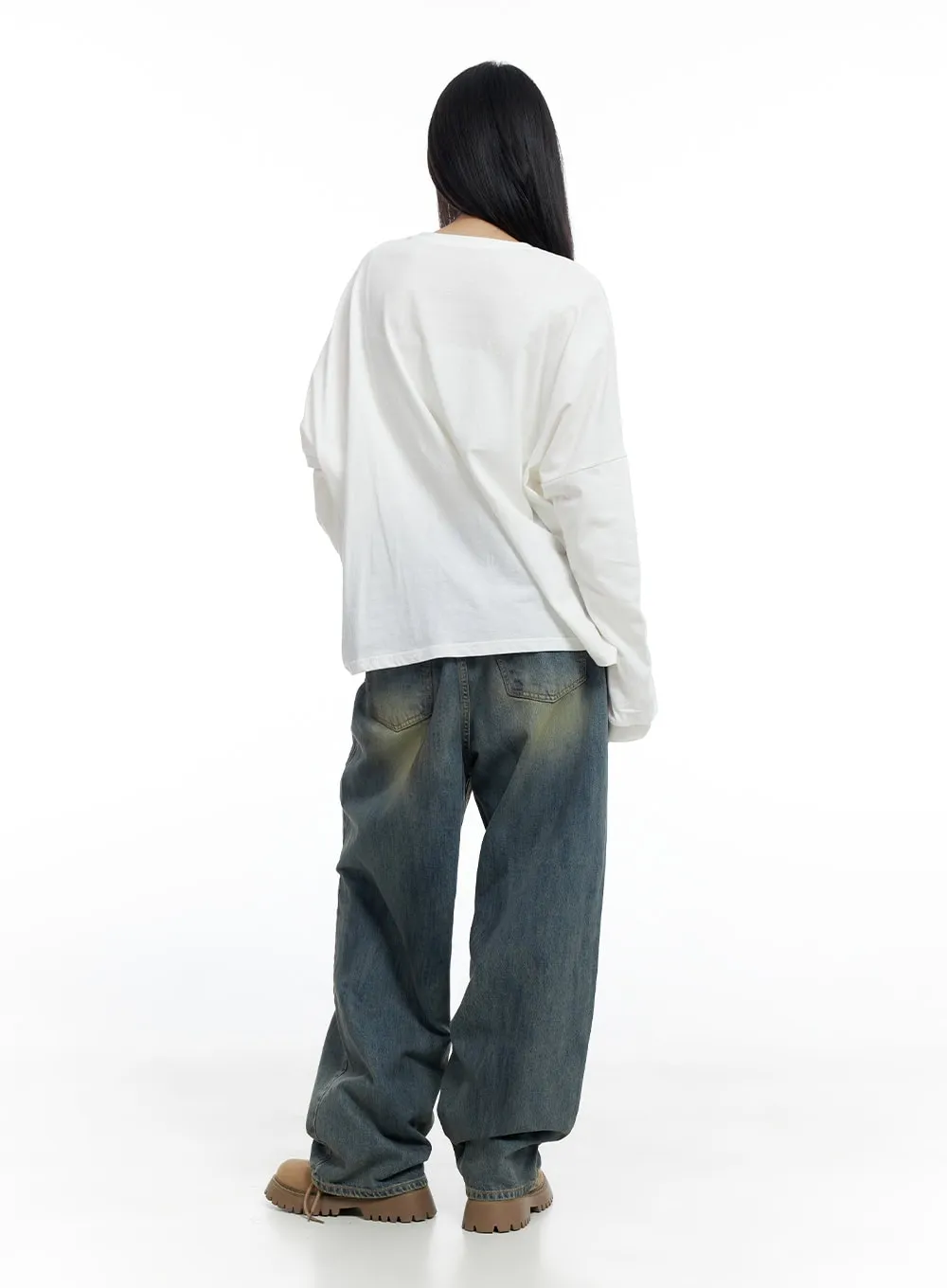 Oversize Graphic Long Sleeve T-Shirt CO425 sold by Lewkin product image thumbnail 5