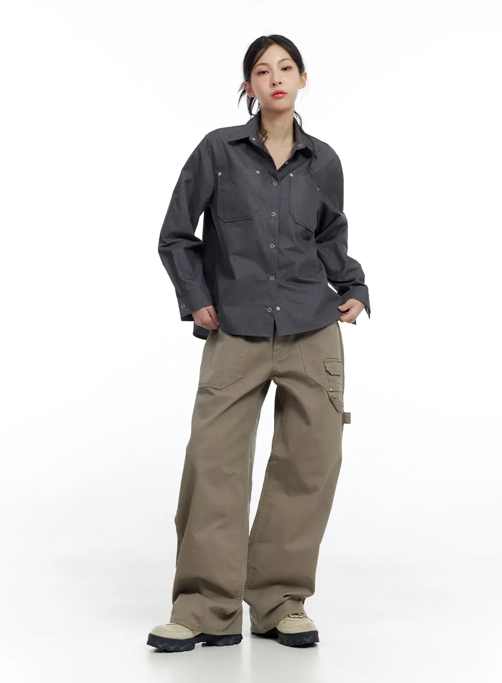 Collared Denim Pocket Shirt CO426 sold by Lewkin product image thumbnail 2