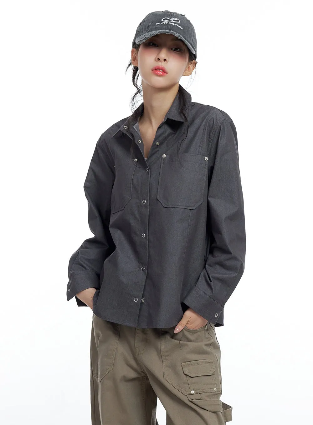 Collared Denim Pocket Shirt CO426 sold by Lewkin product image thumbnail 5