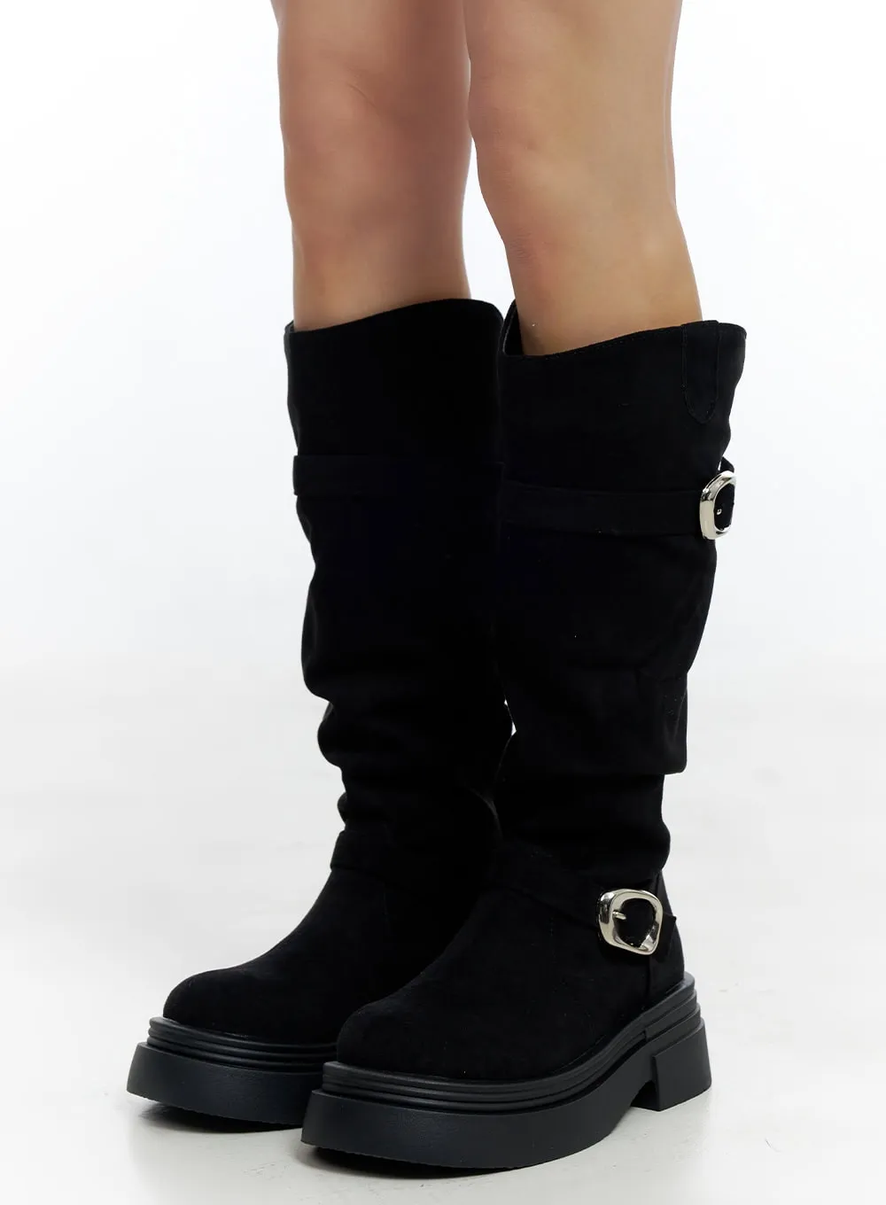 Buckle Platform Long Boots CO426 sold by Lewkin