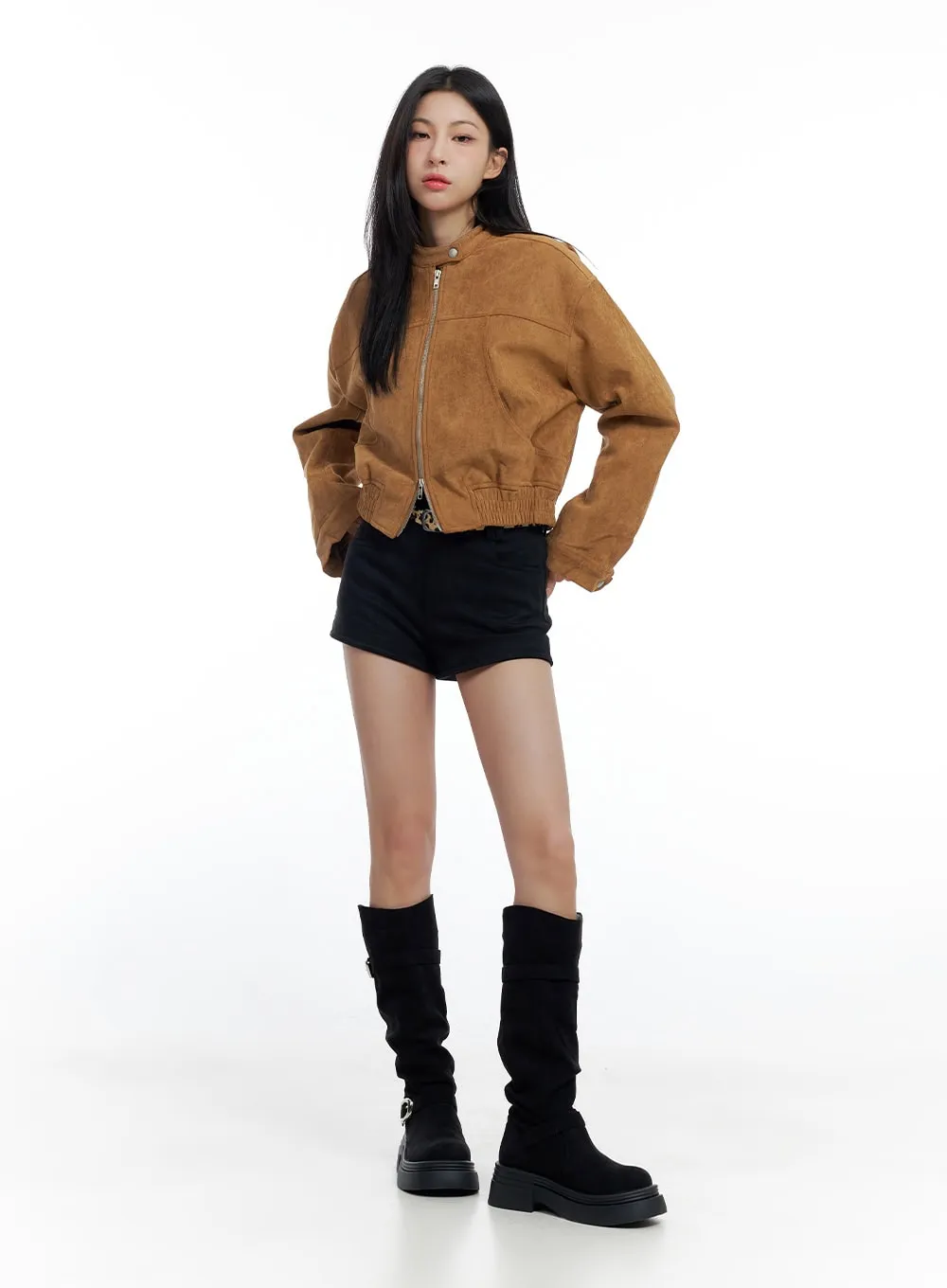 Suede Zip Up Jacket CO426 sold by Lewkin product image thumbnail 2