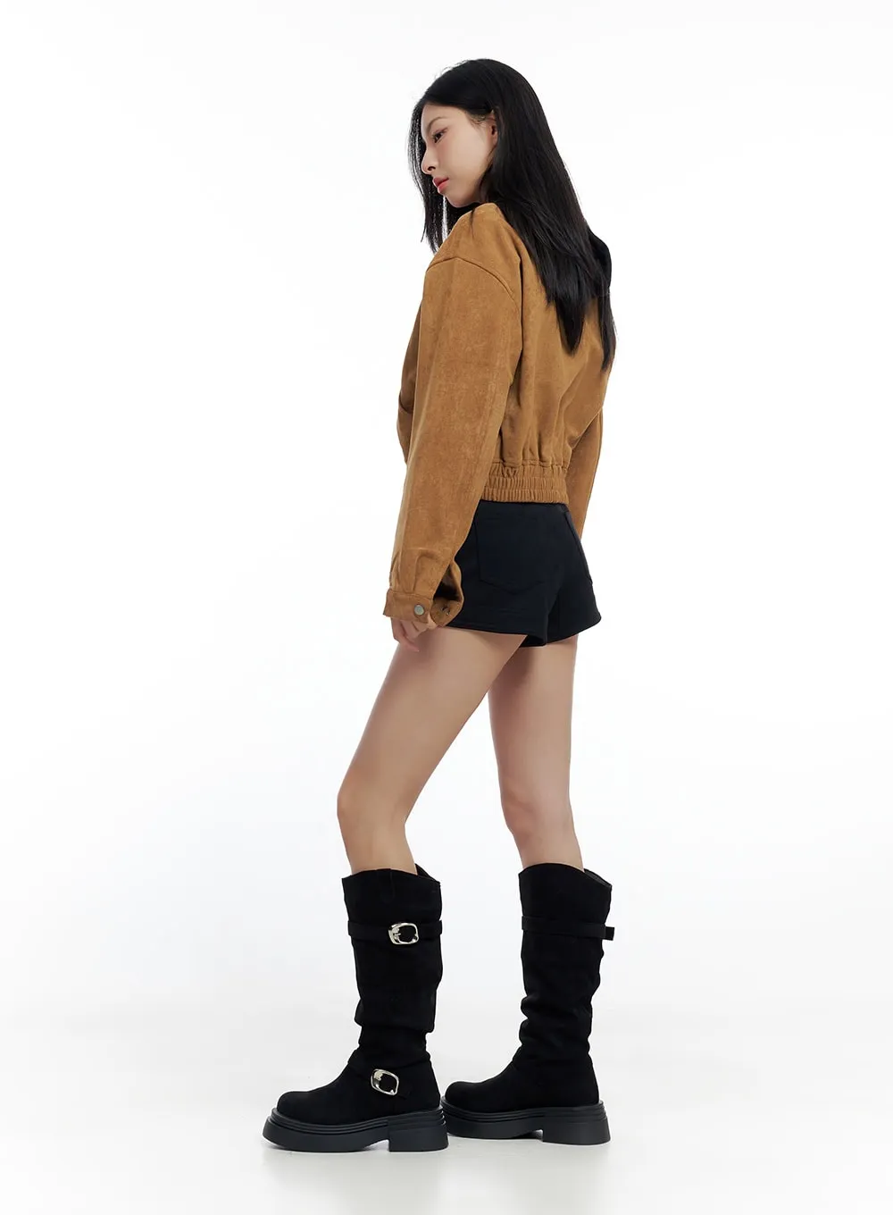 Suede Zip Up Jacket CO426 sold by Lewkin product image thumbnail 3