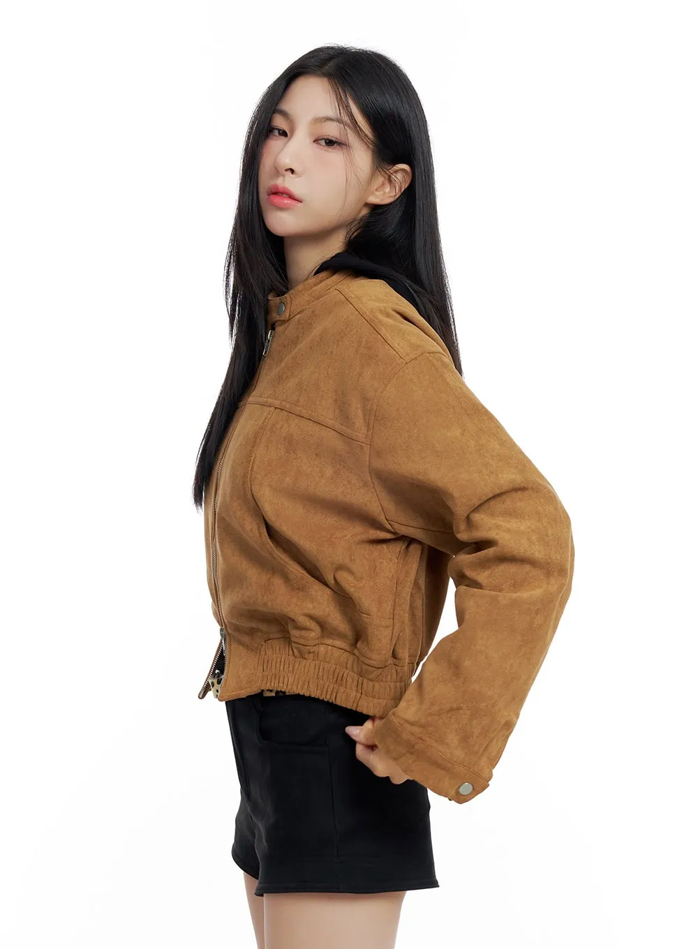 Suede Zip Up Jacket CO426 sold by Lewkin product image thumbnail 5