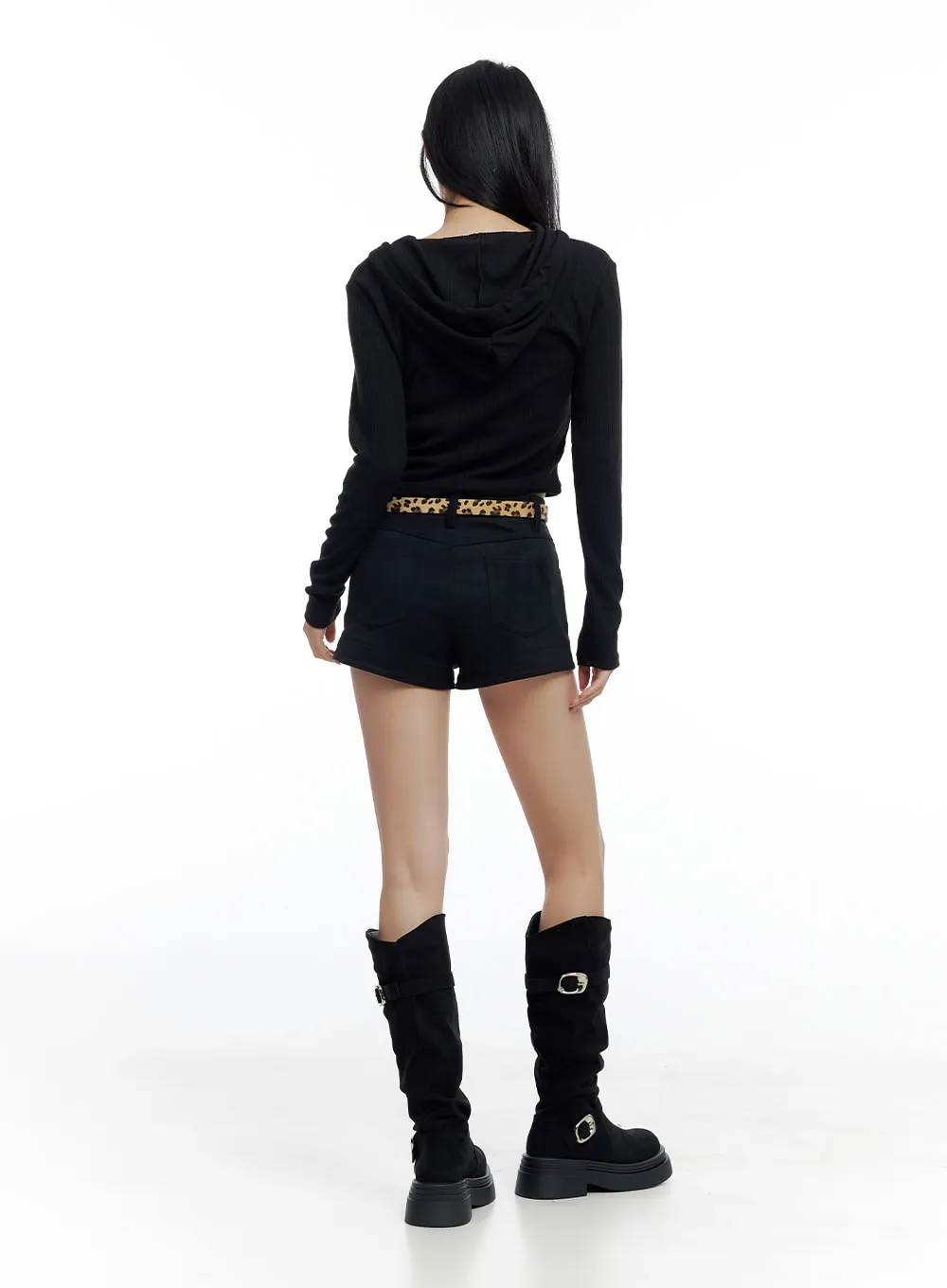 Slim Fit Shorts with Leopard Belt Set CO426 sold by Lewkin product image thumbnail 4