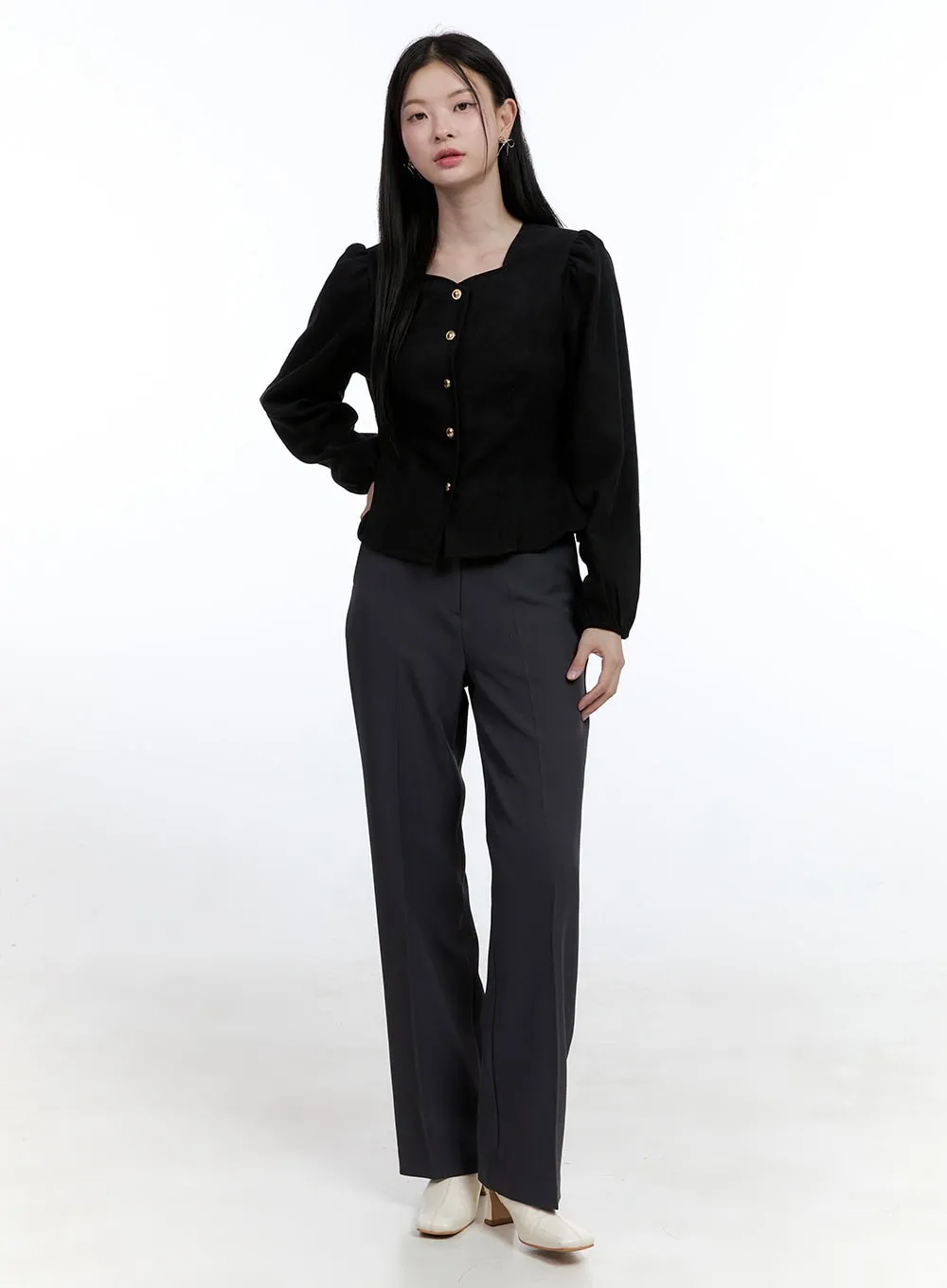 Solid Chic Tailored Pants OO429 sold by Lewkin product image thumbnail 3
