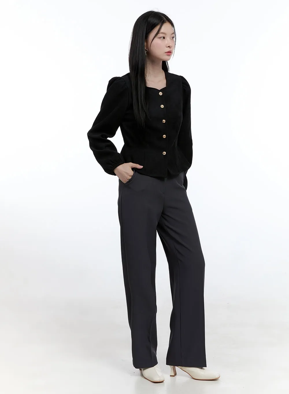 Solid Chic Tailored Pants OO429 sold by Lewkin product image thumbnail 5