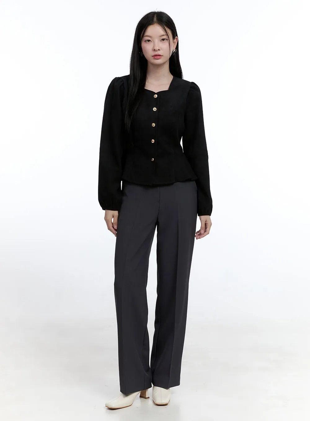 Solid Chic Tailored Pants OO429 sold by Lewkin product image thumbnail 2