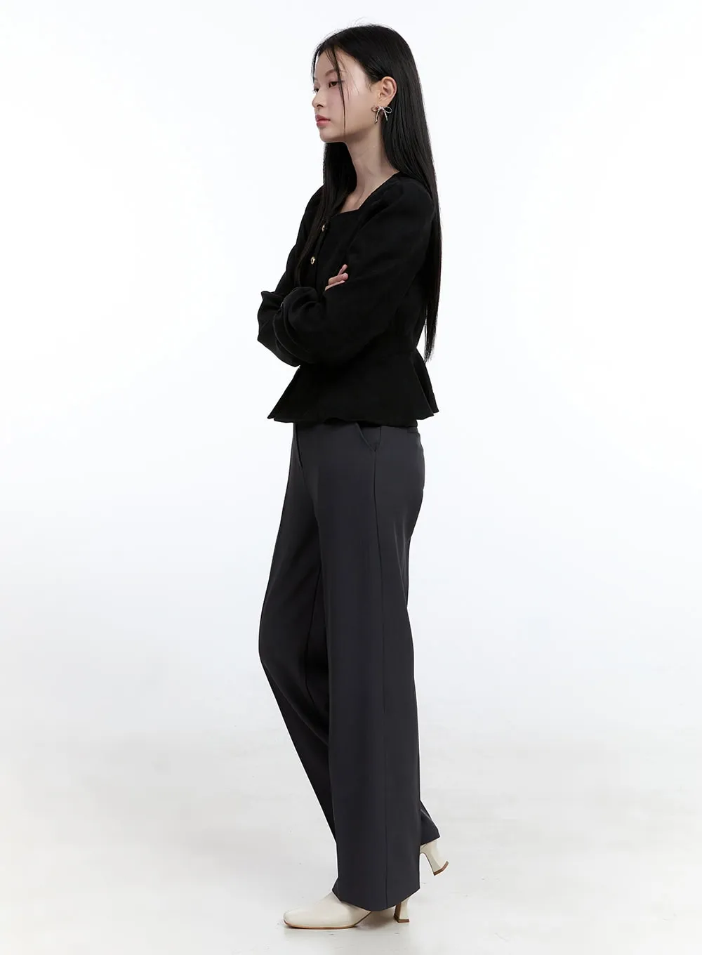 Solid Chic Tailored Pants OO429 sold by Lewkin product image thumbnail 4