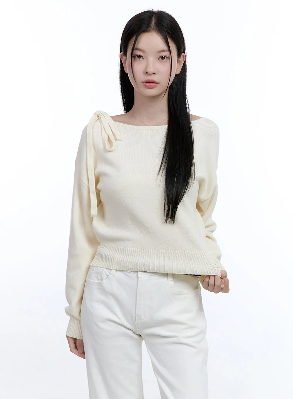 Long-Sleeve Strap Neckline Knit OO429 sold by Lewkin product image thumbnail 4