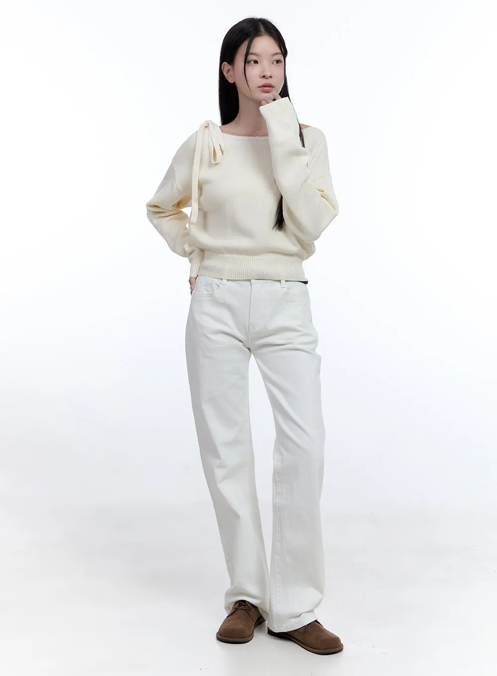 Long-Sleeve Strap Neckline Knit OO429 sold by Lewkin product image thumbnail 2