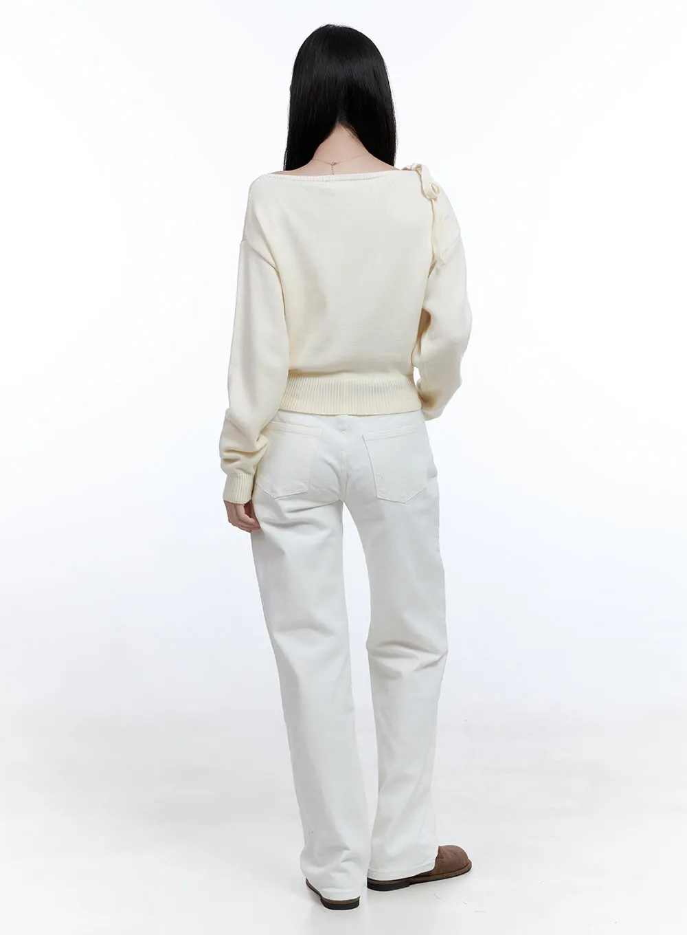 Long-Sleeve Strap Neckline Knit OO429 sold by Lewkin product image thumbnail 3