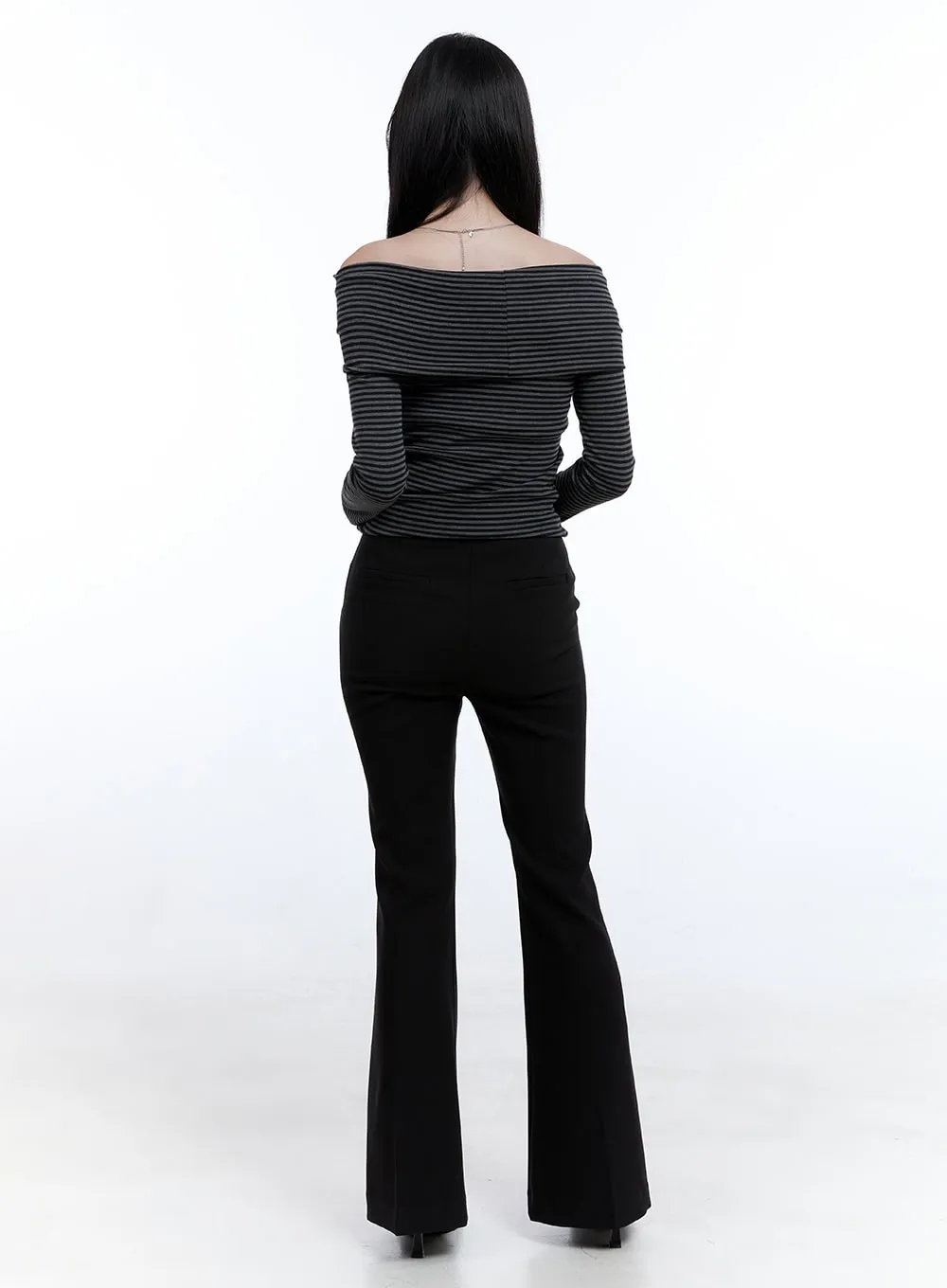 Twist Stripe Off-Shoulder Top OO429 sold by Lewkin product image thumbnail 3