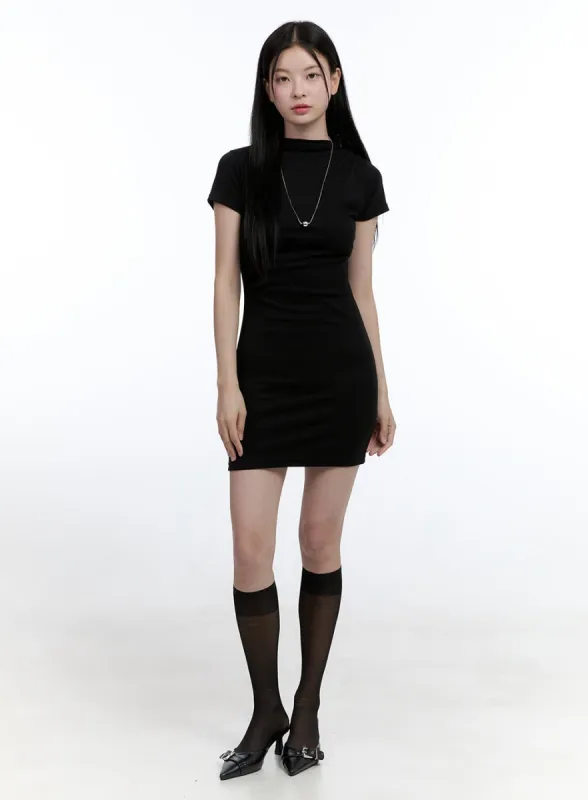 Short-Sleeve Slim Mini Dress OO429 sold by Lewkin