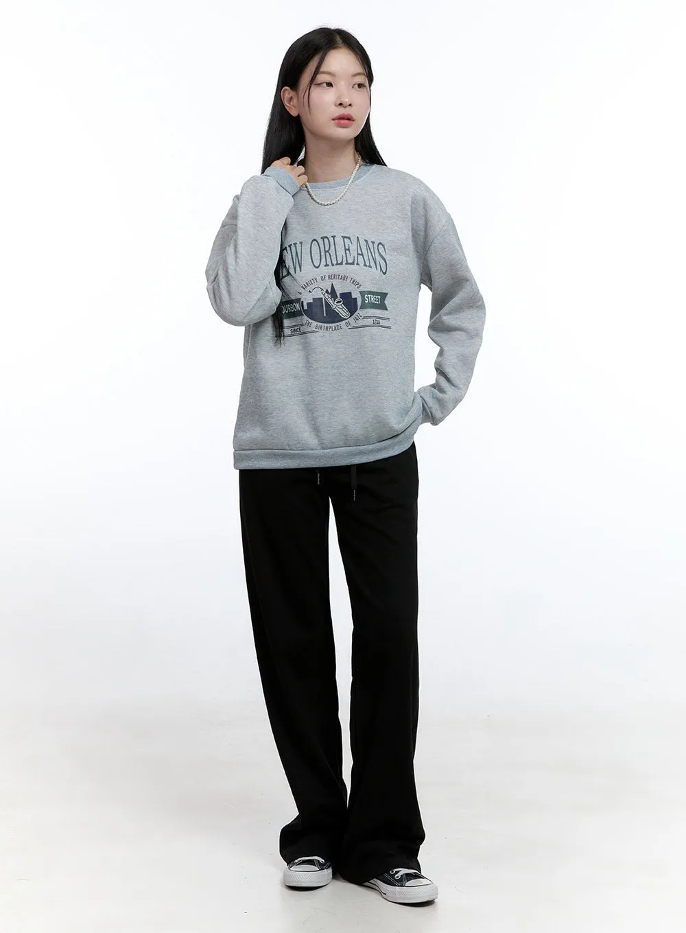 Wide-Fit Solid Sweatpants OO429 sold by Lewkin product image thumbnail 3