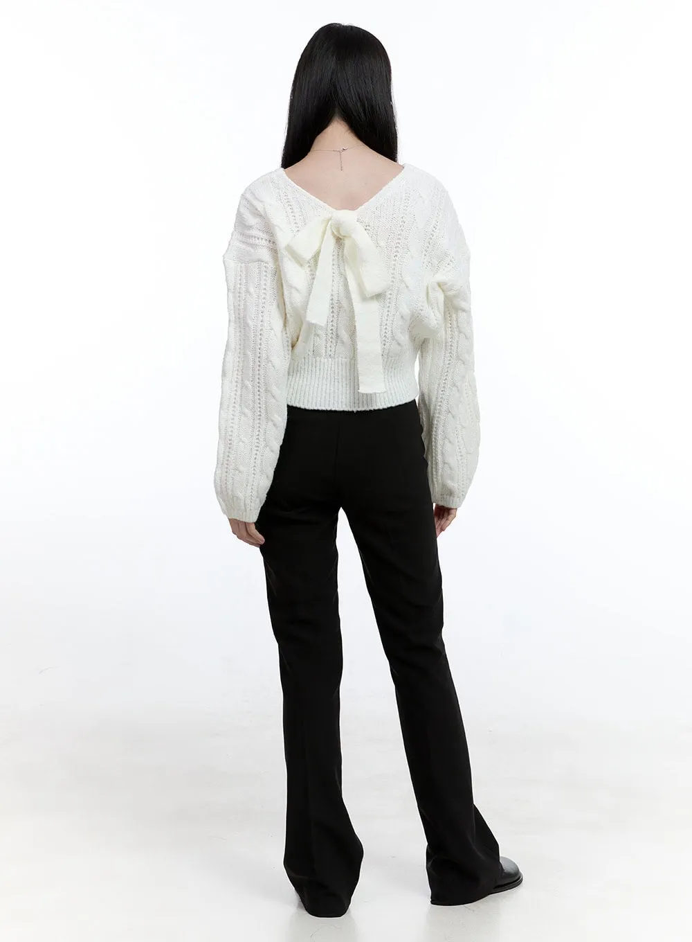 Cable Knit Ribbon Top OO429 sold by Lewkin product image thumbnail 3