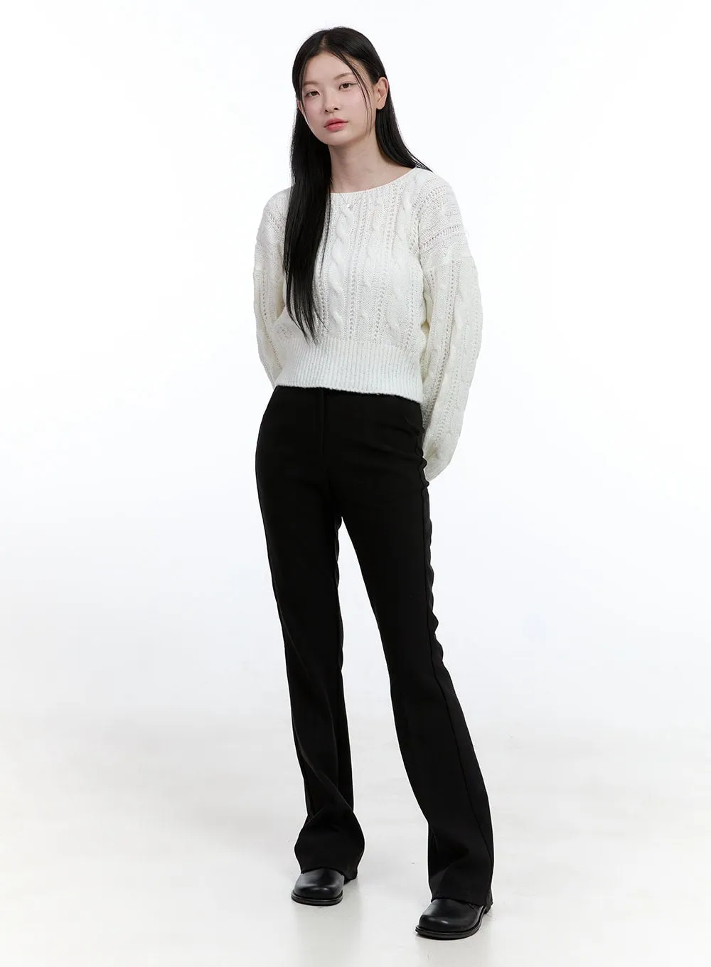 Cable Knit Ribbon Top OO429 sold by Lewkin product image thumbnail 2