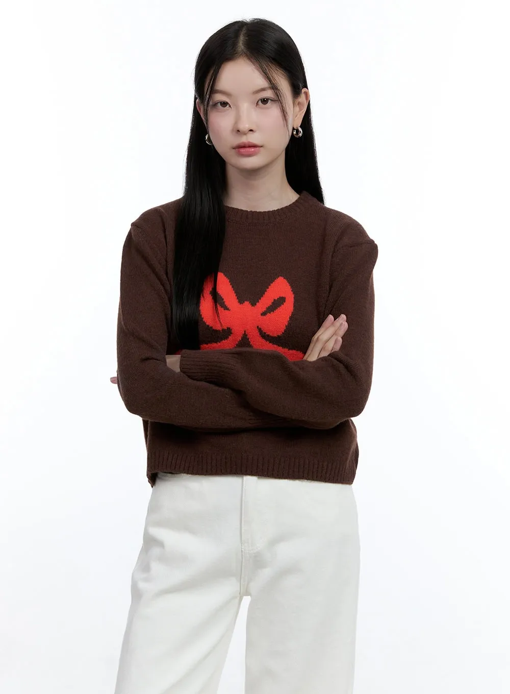 Graphic Ribbon Round-Neck Knit OO429 sold by Lewkin product image thumbnail 4