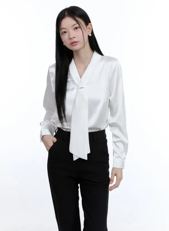 Elegant V-Neck Blouse OO429 sold by Lewkin